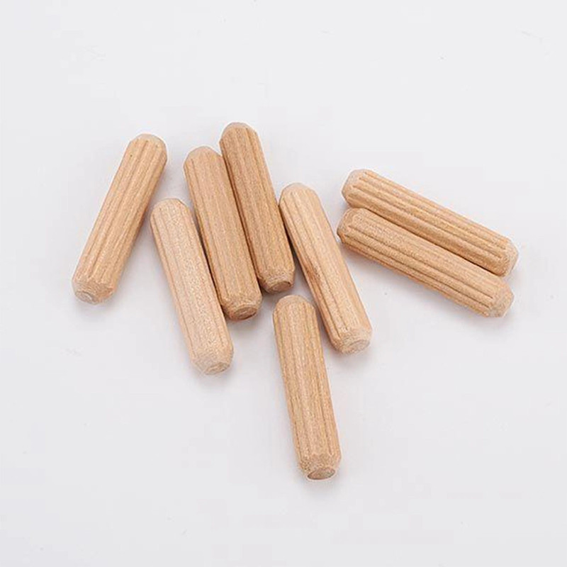 Fluted Wooden Dowel Pins - Diameter:1/4" - Length:1" - Pieces:50-Piece